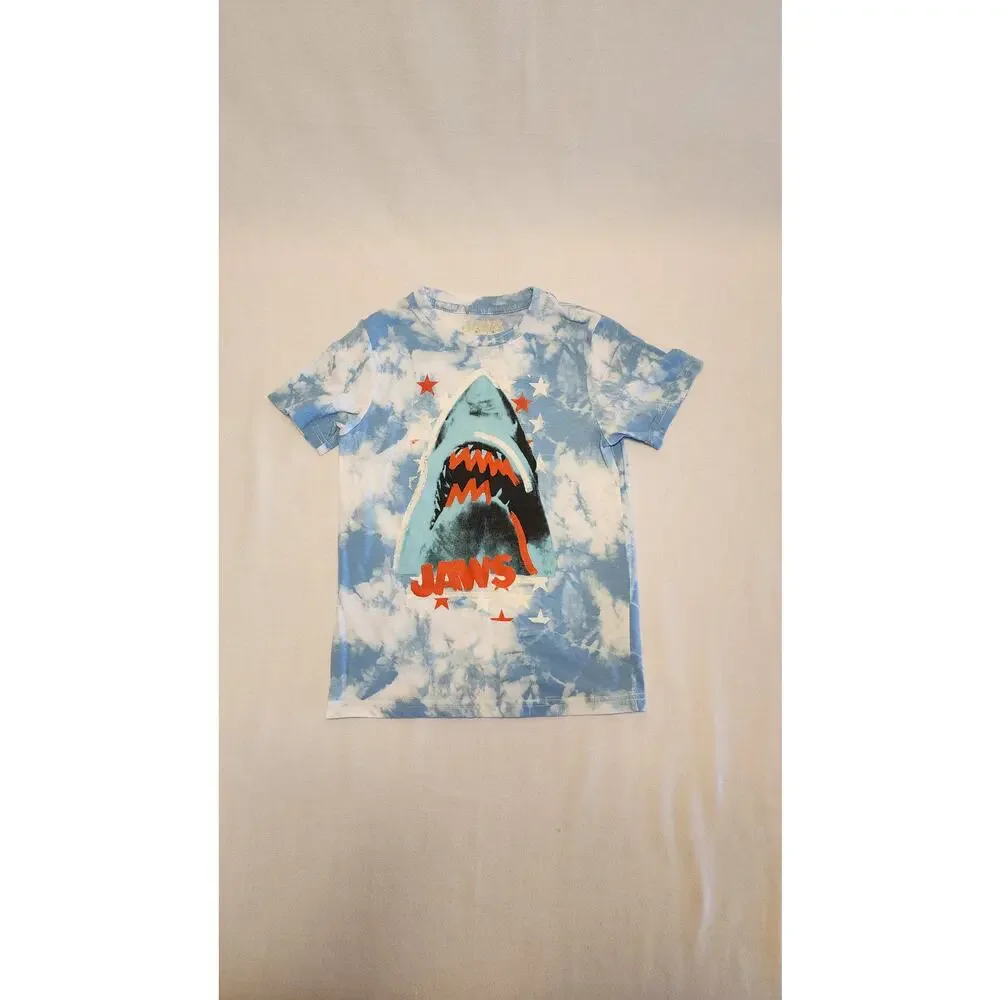 Boys Jaws Tie-Dye Graphic T-Shirt Size S Movie Tee Movie Merch